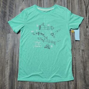 Boys Shark Learning Pajama Top Cat & Jack Green Size Large